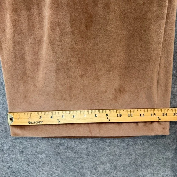 Skims Velour Wide Leg Pants Womens XL Pull on Baggy Brown Velvet *read* - Picture 9 of 16